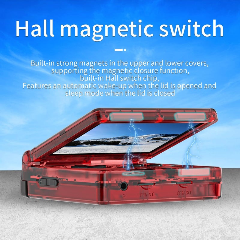 Voacle RG35XXSP Flip Retro Handheld Game Console ,3.5 Inch IPS Screen Linux System Built-in 64G TF Card 5532 Games Support 5G WiFi Bluetooth TV Output(Red-New) - Image 3